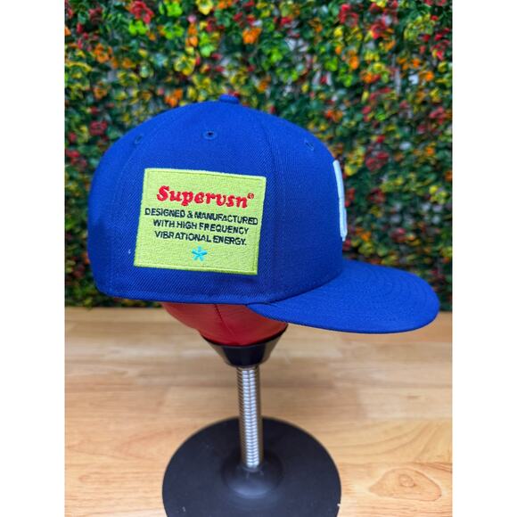 LA Los Angeles New Era x Supervsn Collab Hat Cap Emmbroidered Blue White 7 3/4 - Picture 6 of 14